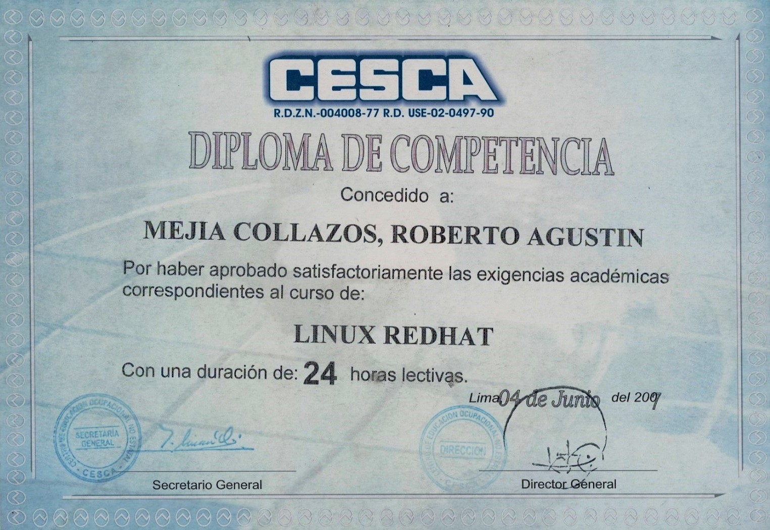 Certificado de Línux Redhat