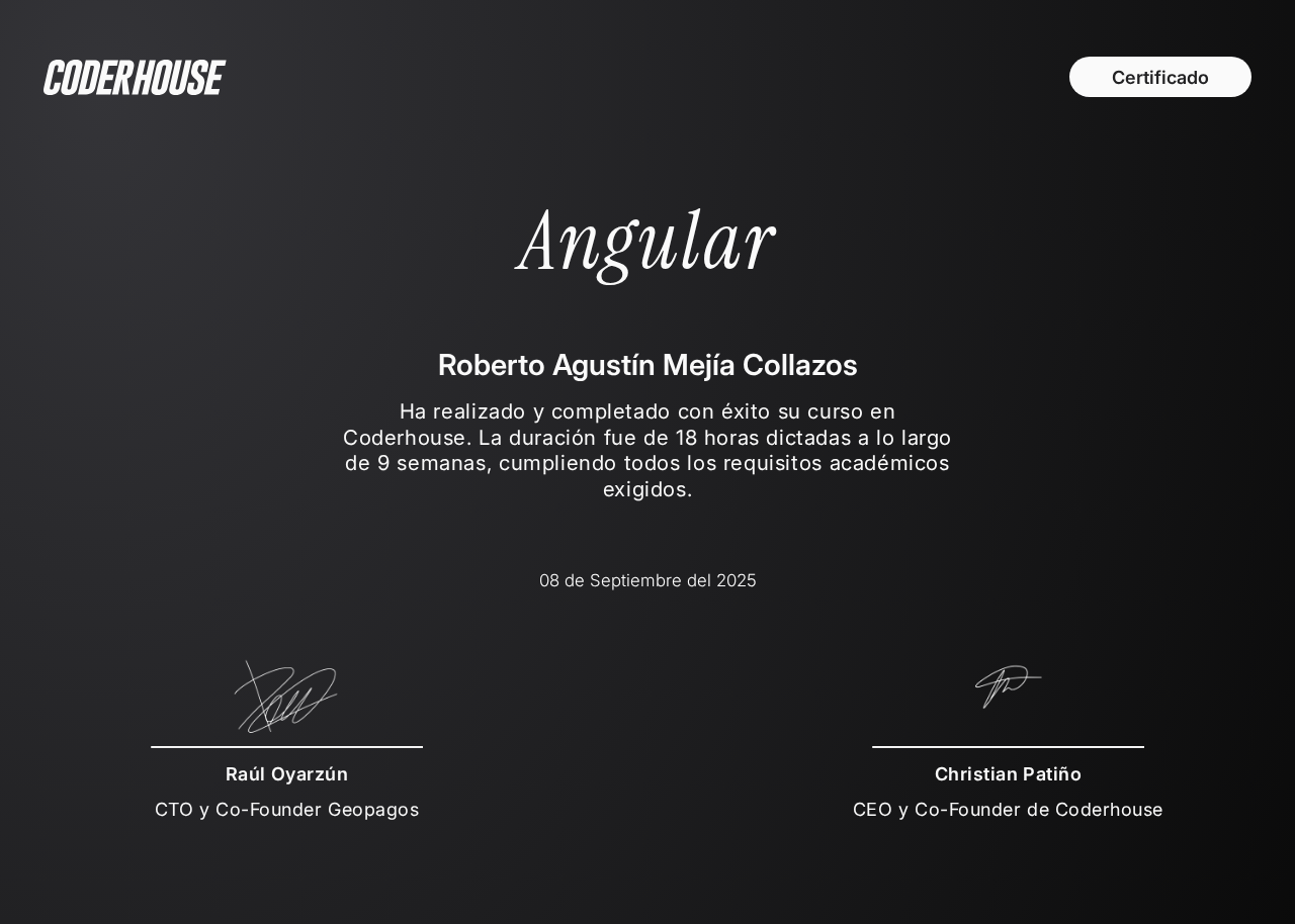 Certificado de Angular