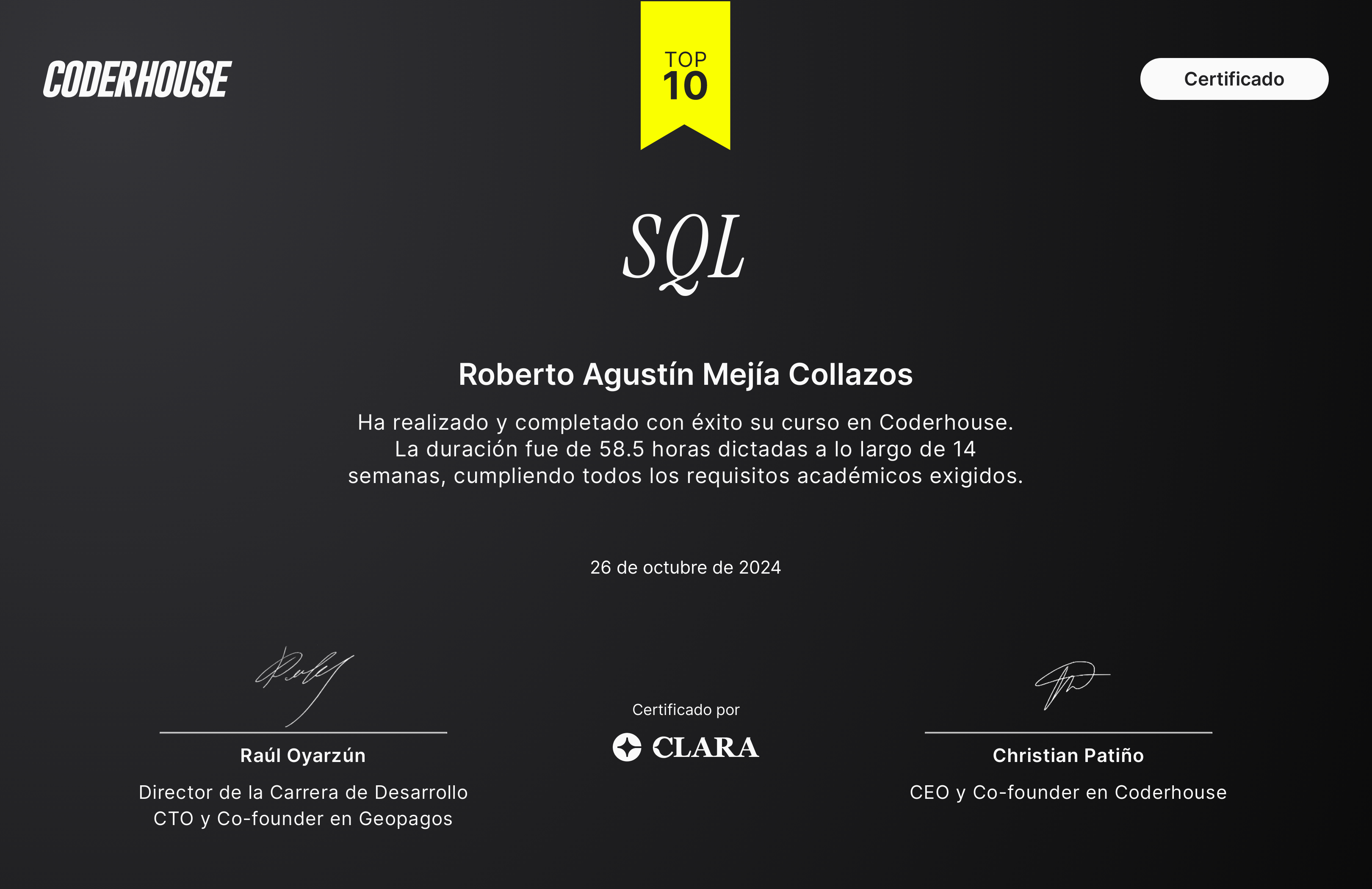 Certificado de MySQL