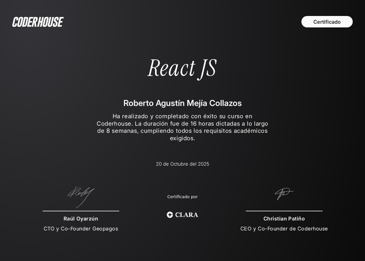 Certificado de React